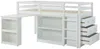 Vente-unique - ABRENO Bett Holz, PlatteHolz, Platte Weiß - B 97 cm x H 110 cm x L 197,8 cm Bild 5
