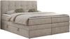 Boxspringbett mit Kopfteil und Topper, Polsterbett - LUKA-KING - 120x200cm - Beige Stoff - H4 Bild 3