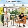 Balkonmöbel-Set 40x40 x H 46 cm aus Rattan mit 2 stapelbaren Stühlen in Beige Bild 5