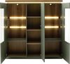 Stauraumvitrine >MONIZ< 3 Türen, LED, Salbei grün/ Eichenfarben Dekor - 138x144x38 (BxHxT) Bild 5