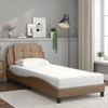 Einzelbettgestell Design für Erwachsene ohne Matratze Cappuccino-Braun 90x190 cm Kunstleder d4238e Bild 3
