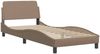 Einzelbettgestell Design für Erwachsene ohne Matratze Cappuccino-Braun 90x190 cm Kunstleder d4238e Bild 4