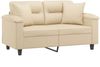 vidaXL 2-Sitzer-Sofa mit Kissen Creme 120 cm Mikrofasergewebe 3200969 Bild 3
