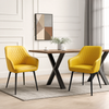 HOMAVO 2er Set 'YZ8' Esszimmerstühle mit Armlehne, 59 x 65 x 78 cm, Kunstleder, Gelb Bild 2