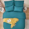 Bettwäsche 200x200 Türkis 3tlg. Set Microfaser Reißverschluss Bild 4