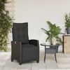 vidaXL Gartensessel mit Fußteil Verstellbar Schwarz Poly Rattan 365233 Bild 3