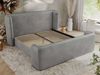 Polsterbett mit Lattenrost, Doppelbett für Schlafzimmer, Gepolstertes Kopfteil, Multipocket matratze, Härtegrad H3/H4 - EMORA CLASSIC DUO - 200 x 200 cm - Hellgrau Velours - ELORI - LUX Bild 3