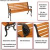 Gartenbank HWC-O25, Sitzbank Parkbank Holzbank 2-Sitzer, Gusseisen Holz Kiefer, 132cm ~ teak Bild 2