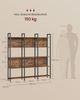 VASAGLE Bücherregal, Küchenregal, Standregal mit 5 offenen Regalebenen, Flur, Küche, Büro, stabiles Stahlgestell, Industrie-Design, 24 x 128 x 154,1 cm, vintagebraun-tintenschwarz Bild 5