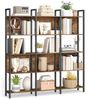 VASAGLE Bücherregal, Küchenregal, Standregal mit 5 offenen Regalebenen, Flur, Küche, Büro, stabiles Stahlgestell, Industrie-Design, 24 x 128 x 154,1 cm, vintagebraun-tintenschwarz Bild 1
