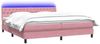 vidaXL Boxspringbett mit Matratze & LED Rosa 180x210 cm Samt 3317186 Bild 3