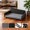 Relaxdays Hundebett Rattan mit Kissen Bild 3