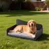 Relaxdays Hundebett Rattan mit Kissen Bild 2