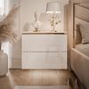 Lookway Nachttisch Hängender AURORA II im Weiß Hochglanz mit LED-Beleuchtung (1x Nachttisch), Breite: 50 cm Bild 2
