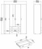 Dmora Großer Kleiderschrank Amoruccio, Schlafzimmermöbel, Schrank, Garderobe, 154x50 h200 cm, Glänzendes Weiß Bild 3