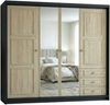 Drehtürenschrank OSLO viertüriger Kleiderschrank mit Schubladen und Metallgriffen Bild 2