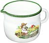 Karl Krüger Milchtopf GÄNSEKIND 10 cm Emaille weiß mit Ausguss und Dekor / Topf Bild 5