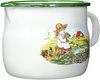 Karl Krüger Milchtopf GÄNSEKIND 10 cm Emaille weiß mit Ausguss und Dekor / Topf Bild 2