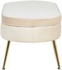 Sitzpouf Oval Beige 99 x 44 cm Samt mit Metallbeinen Gold Bild 3