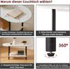 Couchtisch Aibiju Holzbeine 2-Stufiger Stauraum Weiß Schwarz YD-011M Bild 5