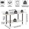 Couchtisch Aibiju Holzbeine 2-Stufiger Stauraum Weiß Schwarz YD-011M Bild 3