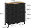 Kommode Belaro Schwarz 80 x 95 cm mit 8 Schubladen Vicco Bild 2
