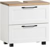 Waschbeckenunterschrank >Lyon< in weiß, Wotaneiche, MDF - 60x54x35cm (BxHxT) Bild 2