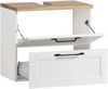 Waschbeckenunterschrank >Lyon< in weiß, Wotaneiche, MDF - 60x54x35cm (BxHxT) Bild 3
