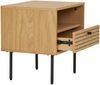 House Nordic Beistelltisch, 1 Schublade, Eichenfurnier, natur, Beine aus schwarzem Metall, 50x40x50 cm Bild 5