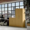 Domator Metallschrank 185 x 90 x 45 cm | Aktenschrank Abschließbar mit Kleiderstange, Pulverbeschichtung | Aufbewahrungsschrank Umkleideschrank Spind Kleiderstange | Beige Bild 4