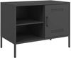 TV-Schrank, TV-Lowboard Schwarz 68x39x50,5 cm Stahl Bild 2