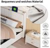 ADWOLT Polsterbett Doppelbett Stauraumbett Hydraulisch anhebbarer mit USB+TypeC, 160x200 cm,Gepolstert,Speicherfunktion,Beige,Leinenmaterial Bild 3