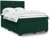 vidaXL Boxspringbett mit Matratze Dunkelgrün 140x190 cm Samt 3293215 Bild 1