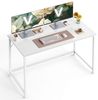 VASAGLE Schreibtisch, Kleiner Computertisch, Bürotisch, für Arbeitszimmer, Schlafzimmer, 60 x 120 x 76 cm, moderner Stil, Metallgestell, ahornweiß Bild 2