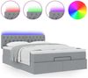vidaXL Ottomane Bett mit Matratze & LEDs Hellgrau 140x190 cm Stoff 3312388 Bild 5