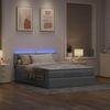 vidaXL Ottomane Bett mit Matratze & LEDs Hellgrau 140x190 cm Stoff 3312388 Bild 3