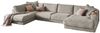 KAWOLA Sofa MADELINE Wohnlandschaft U-Form Cord steingrau Longchair rechts 86 x 224 x 425 cm Bild 3