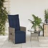 vidaXL Gartensessel Verstellbar mit Kissen Grau Poly Rattan 365663 Bild 3