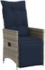 vidaXL Gartensessel Verstellbar mit Kissen Grau Poly Rattan 365663 Bild 2