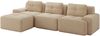 3-Sitzer Wohnlandschaft H 69 x T 293 x B 177 cm aus Cord in Beige mit Ottoman und 74 cm Sitztiefe Bild 4