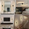 LMaxhome LED Wandleuchte 100CM Moderne Wandbeleuchtung mit Fernbedienung, Typ-C wiederaufladbar, Schwarzes Aluminium, LED fest integriert, 3 Lichtfarben(3000K-6000K), Einstellbare Helligkeit, Timer, Wandstrahler für Flur Wohnzimmer Bild 2