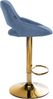 CLP Barhocker Milet Stoffbezug höhenverstellbar drehbar mit Rückenlehne,blau gold Bild 5