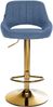CLP Barhocker Milet Stoffbezug höhenverstellbar drehbar mit Rückenlehne,blau gold Bild 4