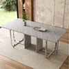 KLAM HOME Esstisch 180 x 80 x 75 cm mit Metallbeine rechteckiger Esstisch für 6 Personen, Grau (großer Esstisch, rechteckiger Esstisch, Küchentisch, 1-St), Esstisch für 6 Personen, moderner einfacher Esstisch, Grau + Silber Bild 5