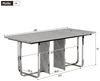 KLAM HOME Esstisch 180 x 80 x 75 cm mit Metallbeine rechteckiger Esstisch für 6 Personen, Grau (großer Esstisch, rechteckiger Esstisch, Küchentisch, 1-St), Esstisch für 6 Personen, moderner einfacher Esstisch, Grau + Silber Bild 2