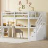 Bett 90x200 cm mit Stauraum und Unterbettschreibtisch – platzsparendes Massivholz-Hochbett Bild 4