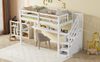 Bett 90x200 cm mit Stauraum und Unterbettschreibtisch – platzsparendes Massivholz-Hochbett Bild 5