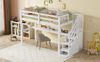 Bett 90x200 cm mit Stauraum und Unterbettschreibtisch – platzsparendes Massivholz-Hochbett Bild 5