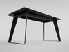 Esszimmertisch FLORINT 160x80cm weiße Keramikplatte schwarze Design-Tischkufen : Weiss Bild 2