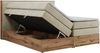 Boxspringbett, Doppelbett mit zwei 7 Härtezonen Multipocket-Matratzen, Bettkästen, Eiche Wotan Holzrahmen, Polsterbett mit Topper-Matratze - ALBERO 1 KING - 180 x 200 cm - Beige Velours - H3 Bild 5